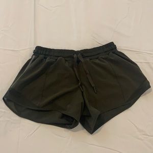 Lululemon hotty hot shorts olive green, size 8